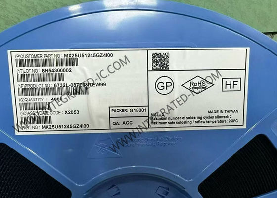 Chip IC Memori MX25U51245GZ4I00 Chip Memori Flash NOR Serial 512Mbit WDFN8