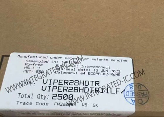 Chip Sirkuit Terpadu VIPER28HDTR Konverter Tegangan Tinggi dengan Output 800V Daya 20W dan Frekuensi Switching 115kHz