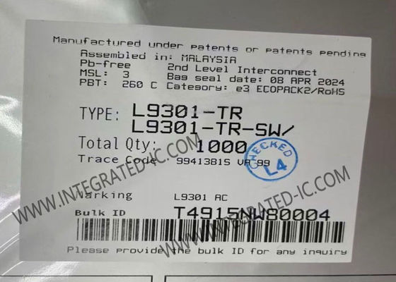 L9301-TR Automotive Octal Low Side Driver Integrated Circuit Chip dengan 8 Driver 8 Output dan 2.2 A Output Current dalam PowerSSO-36 Package