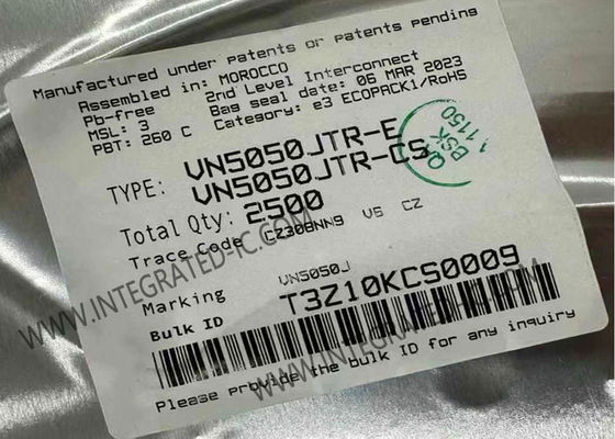 VN5050JTR IC Chip Driver Sisi Tinggi Saluran Tunggal dengan Arus Keluaran 2 A dan Tegangan Catu 4.5 V hingga 36 V untuk Aplikasi Otomotif