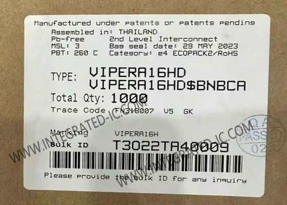 VIPERA16HD Integrated Circuit Chip dengan 6W High Voltage Converter 800 V Avalanche Ruggedness dan 60 kHz Operating Frequency