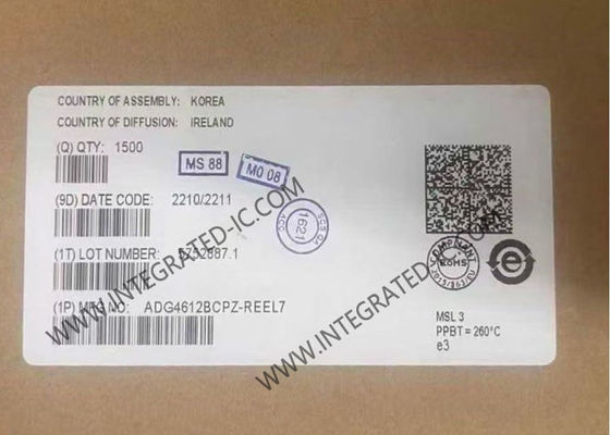 ADG4612BCPZ Integrated Circuit Chip dengan 50mOhm On Resistance 4 Channel Quad SPST Switch dan 6,1 Ohm Max On Resistance