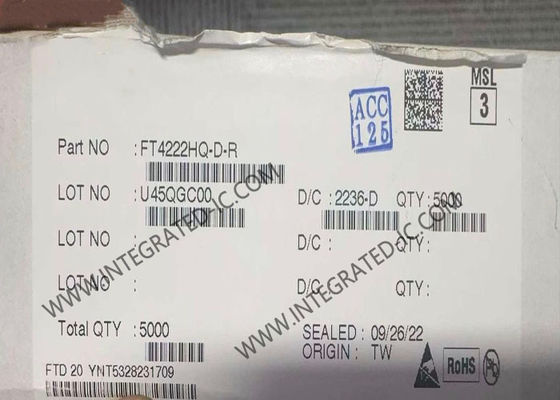 FT4222HQ-D Chip Sirkuit Terpadu USB 2.0 Ke Pengontrol Jembatan Quad SPI I2C
