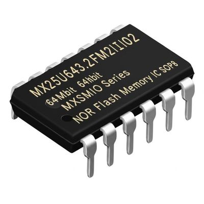 MX25U6432FM2I02 IC Memori Flash NOR 64Mbit dengan Antarmuka SPI 133 MHz dalam Paket SOP8