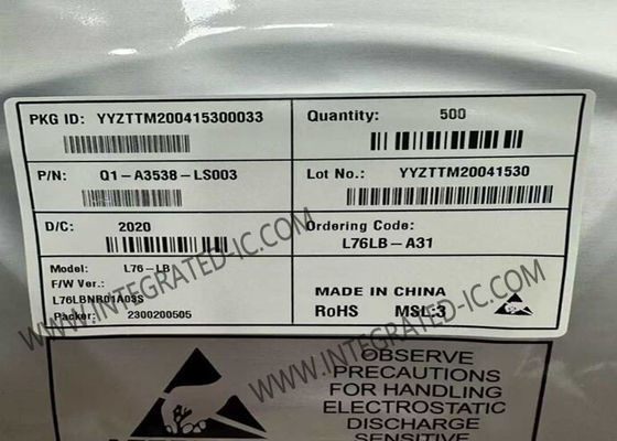 Modul GNSS Komunikasi Nirkabel L76LB-A31 2.8V Hingga 4.3V dengan 33 Saluran Pelacakan dan 99 Saluran Akuisisi