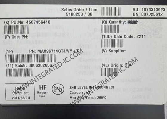 Chip sirkuit terpadu MAX96714GTJ/VY Single GMSL1 To CSI-2 Deserializer
