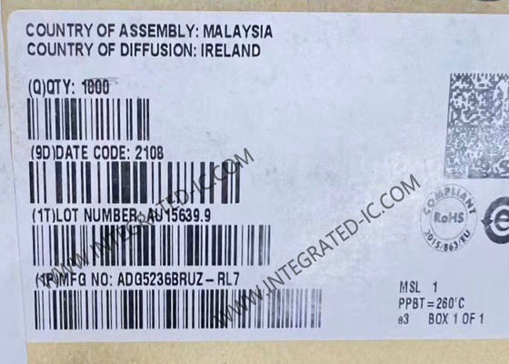 Sirkuit Terpadu ADG5236BRUZ IC Chip dengan Sakelar SPDT Ganda 2 Saluran Resistansi On 200 Ohm dan Tegangan Catu Daya 9V hingga 40V