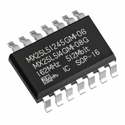 MX25L51245GMI-08G 166MHz 512Mbit NOR Flash Memory IC with 2.7V ~ 3.6V Supply Voltage in SOP-16 Package