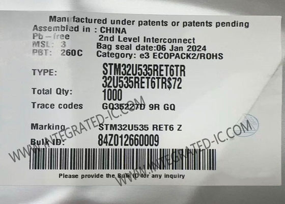STM32U535RET6 Microcontroller MCU Ultra-Low-Power Dengan FPU Arm Cortex-M33 MCU Dengan TrustZone