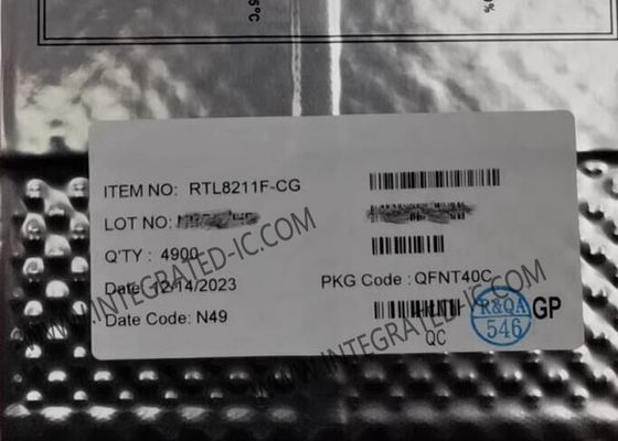 RTL8211F-CG Ethernet IC Terintegrasi 10/100/1000M Ethernet Transceiver dengan QFN40 Paket dan IEEE 802.3 Compliance