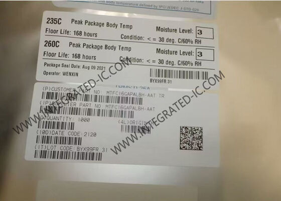 MTFC16GAPALBH-AAT Memory IC Chip 16GB eMMC 5.1 Memori IC TFBGA-153 Paket