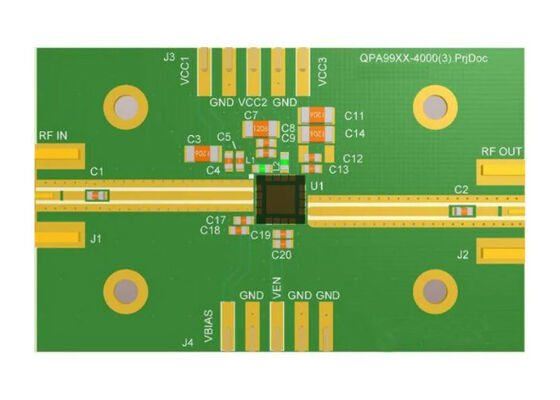 Papan Evaluasi Penguat Daya Linearizable Efisiensi Tinggi 4W Solusi Tertanam QPA9908EVB01
