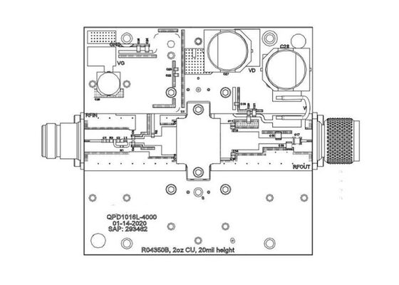 QPD1016LEVB01 Solusi Tertanam 1.7GHz 50V 500W GaN RF Transistor Evaluation Board