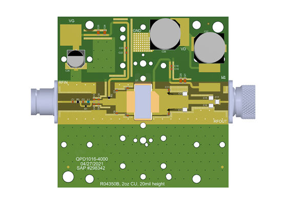 QPD1016EVB01 Solusi Tertanam 500W Papan Evaluasi Transistor GaN RF Diskrit Pra-cocok