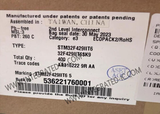 Chip Sirkuit Terpadu STM32F429IIT6 Mikrokontroler IC 180MHz Single Core LQFP176