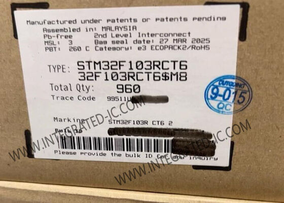 STM32F103RCT6 Mikrokontroler 32-bit dengan ARM Cortex-M3 Core, 72MHz Speed, 256KB Flash Memory, dan 12-bit ADC