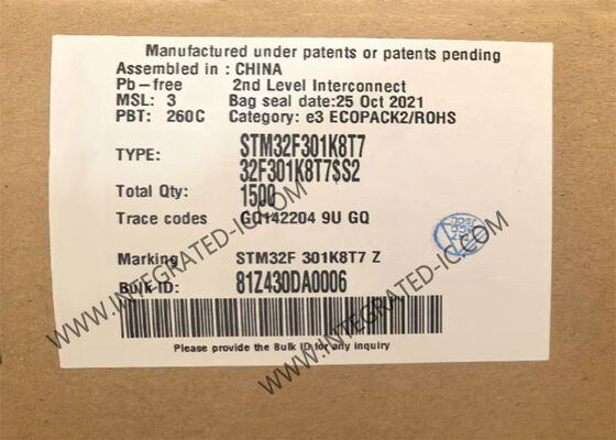 Mikrokontroler IC STM32F301K8T7 32-Bit dengan Inti ARM Cortex M4 72 MHz dan ADC 8 Saluran