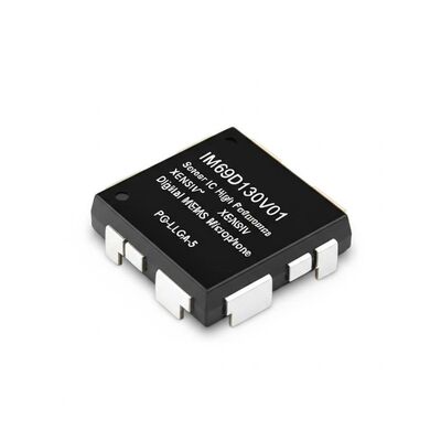 IC Sensor Mikrofon MEMS Digital IM69D130V01 dengan SNR 69 dBA dan Linearitas Output Tinggi 130dBSPL Menggunakan Teknologi MEMS Pelat Belakang Ganda