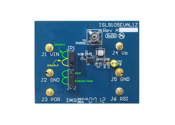ISL9105EVAL1Z Solusi Tertanam 600mA 1.6MHz Dewan Evaluasi Regulator Buck Sinkron