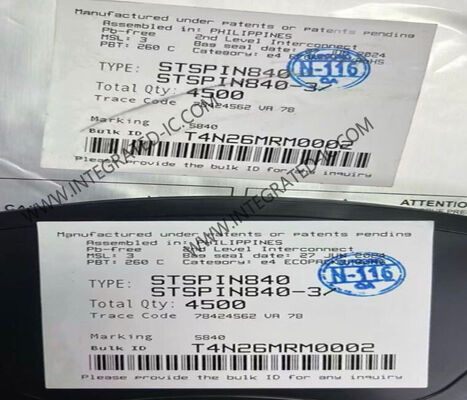 Chip Sirkuit Terpadu STSPIN840 Penggerak Motor DC Brushed Ganda Ringkas dengan Arus Keluaran 1.5 A dan Tegangan Operasi 7V hingga 45V