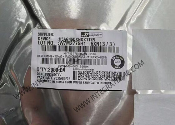 H5AG46DXNDX117R Memory IC Chip 16Gbit DDR4 DRAM dengan Rate Transfer Data 3200Mbps dalam Paket BGA-96