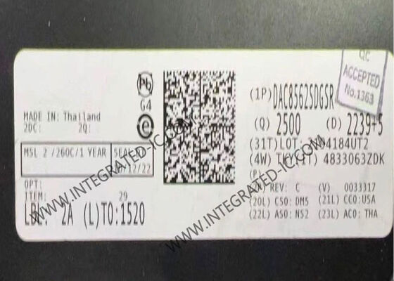 DAC8562SDGSR Chip Sirkuit Terpadu Konverter Digital ke Analog Saluran Ganda Konsumsi Daya Rendah Resolusi 16-Bit