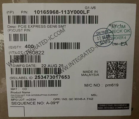 10165968-113Y000LF 1.1A Konektor Tepi Kartu PCI Express Gen 6 164POS untuk Transfer Data Kecepatan Tinggi