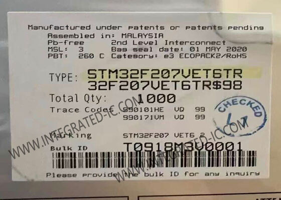 Mikrokontroler STM32F207VET6TR MCU ARM Cortex-M3 120MHz 512KB Flash Paket 100-LQFP