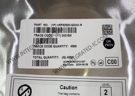 NRF52820-QDAA-R BT IC Bluetooth System-On-Chip dengan Daya Output 8 dBm Mendukung BT 5.3 dan Rentang Suhu Diperluas -40°C hingga 105°C