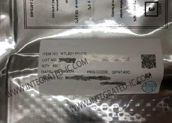 IC Ethernet RTL8211FI-CG Transceiver Ethernet 10/100/1000M dengan Antarmuka RGMII dalam Paket QFN40