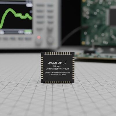 AWMF-0109 Modul Komunikasi Wireless High Integrated Silicon Quad Ka-Band Tx Beamformer dengan operasi 27,5 hingga 30 GHz dan pasokan 1,8 V dalam Paket QFN-48