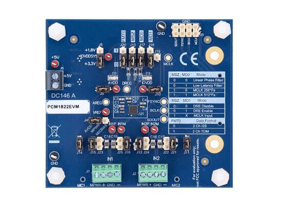 Modul Evaluasi Solusi Tertanam PCM1822EVM Untuk PCM1822 Hardware-Controlled Audio ADC Converter
