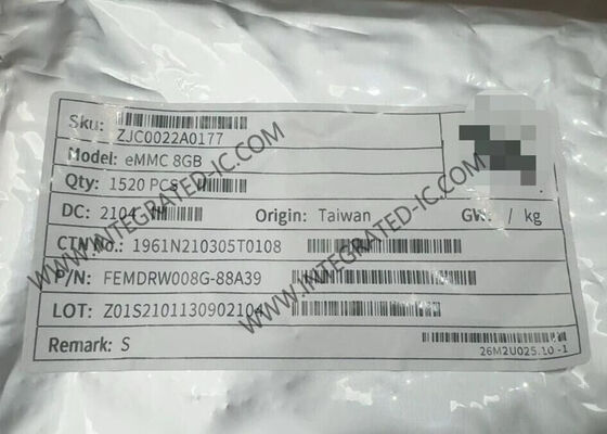 8GB eMMC 5.1 NAND Flash Memory IC Chip dengan Paket BGA-153 untuk Aplikasi Rentang Suhu Luas Industri