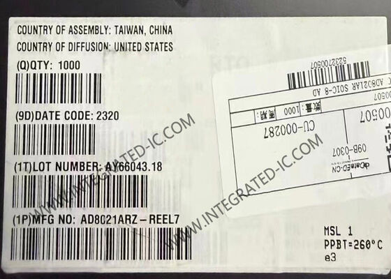 AD8021ARZ Chip IC Amplifier Operasional Kecepatan Tinggi Kebisingan Rendah dengan Bandwidth 560 MHz SOIC-8