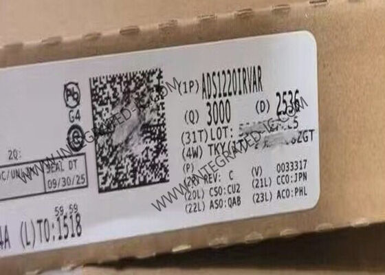 Chip Sirkuit Terpadu ADS1220IRVAR 24-Bit 2-kSPS Empat Saluran Delta-Sigma ADC Daya Rendah