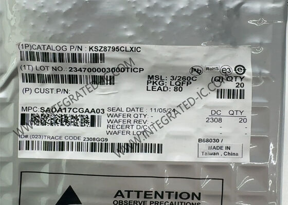 Ethernet IC KSZ8795CLXIC Integrated 5-Port Ethernet Switch LQFP-80 Ethernet Chip
