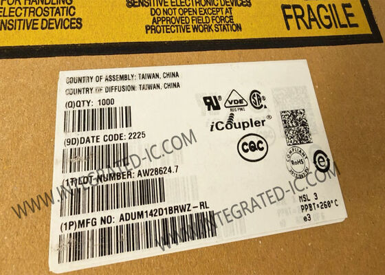 Chip sirkuit terintegrasi ADUM142D1BRWZ Isolator digital dengan 2 saluran terbalik