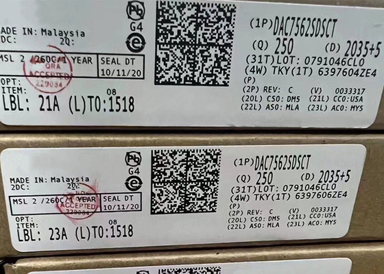 Chip Sirkuit Terpadu DAC7562SDSCT Daya Rendah 10WSON Konverter Digital Ke Analog