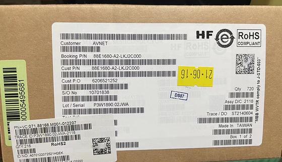 88E1680-A2-LKJ2C000 Delapan Port 10/100/1000Mbps Transceiver Ethernet hemat energi