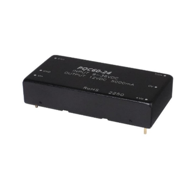 Chip sirkuit terintegrasi PQC60-24-S15 60 W Output DC DC Converter terisolasi