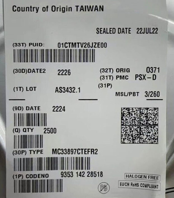 MC33897CTEFR2 Chip Sirkuit Terpadu 500mV Kawat Tunggal Dapat Transceiver SOIC-14