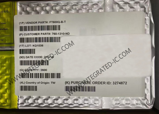 Integrated Circuit Chip FT600Q-B-T 1.65V hingga 3.6V QFN56 USB Bridge Controller