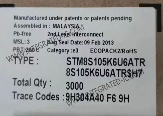 STM8S105K6U6ATR Mikrokontroler MCU 16MHz Jalur Akses Utama 8-Bit MCU UFQFN-32