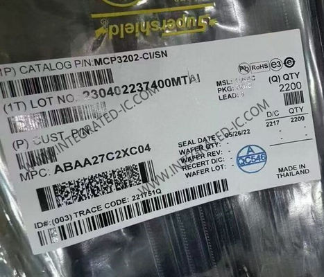 MCP3202-CI/SN Integrated Circuit Chip 12-Bit 100kSPS Dual Channel Analog Ke Konverter Digital