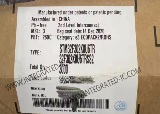 STM32F302K8U6TR Mikrokontroler MCU 72MHz Mikrokontroler Single-Core 32-Bit UFQFPN-32