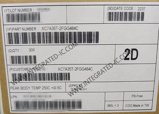Field Programmable Gate Array XC7A35T-2FGG484C 6.6 GB/S Artix-7 Field Programmable Gate Array IC 484-BBGA Mount Permukaan