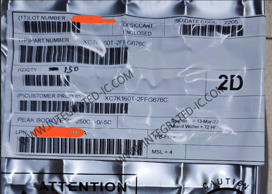 Field Programmable Gate Array XC7K160T-2FFG676C 676BBGA Pemasangan Permukaan IC Terintegrasi
