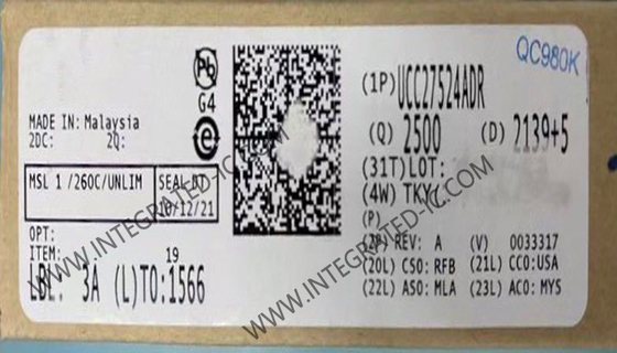 UCC27524ADR Integrated Circuit Chip High-Speed Low-Side Gate Driver Dengan Kapasitas Tegangan Masuk Negatif