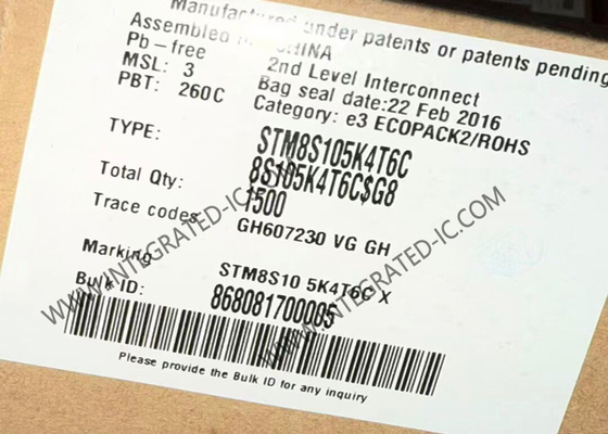 STM8S105K4T6C Mikrokontroler MCU 8-Bit Mikrokontroler IC 16MHz MCU tertanam LQFP32