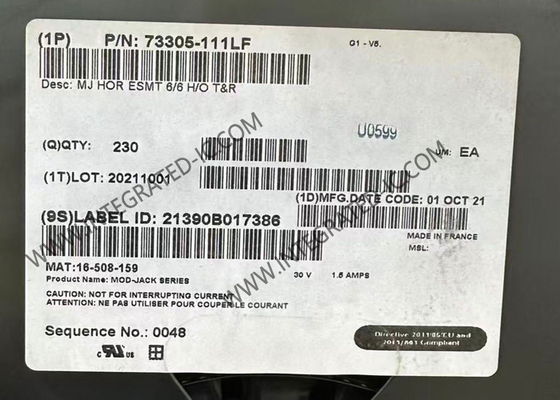 73305-111LF Konektor Multi-Port Jack Konektor Modular Untuk Aplikasi LAN